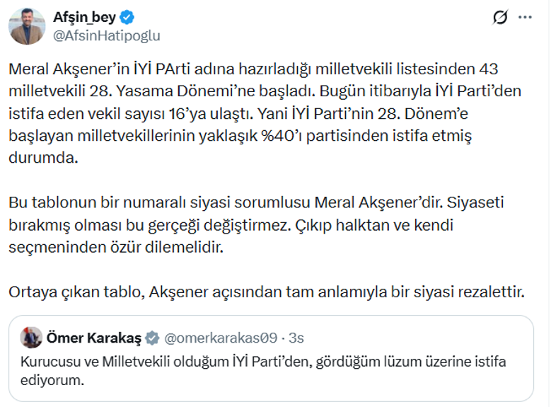 İYİ Parti'de 16 vekil istifa etti, gözler Akşener'e çevrildi: 'Bir numaralı siyasi sorumlusu Meral Akşener’dir' - Resim : 2