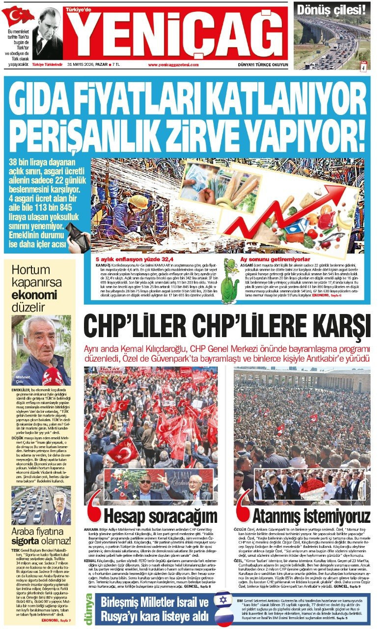 Yeniçağ Gazetesi: 'Gıda fiyatları katlanıyor, perişanlık zirve yapıyor' - Resim : 1