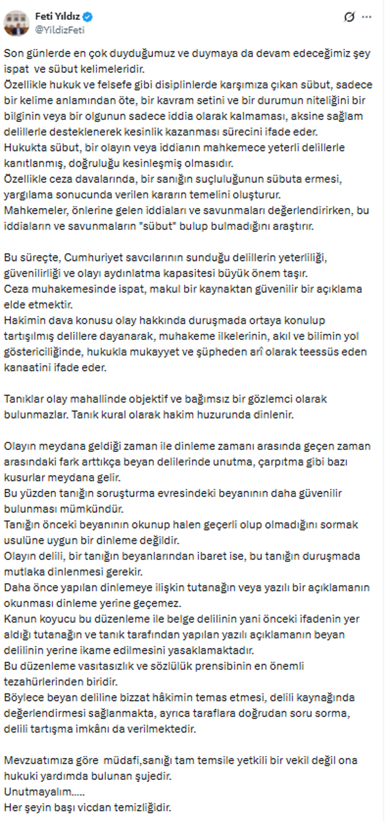 İBB davası devam ederken MHP&rsquo;li Yıldız&rsquo;dan 'Tanıklar duruşmada dinlensin' &ccedil;ıkışı - Resim : 1