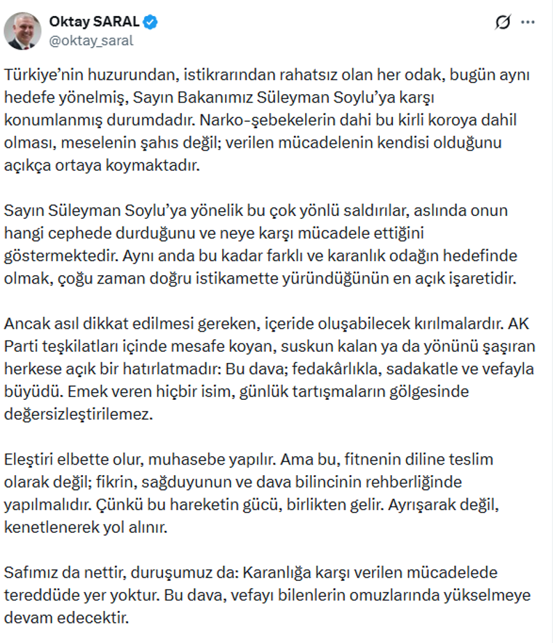 Sarayın danışmanından AK Parti’ye Soylu ayarı: Yönünü şaşıran herkese açık bir hatırlatmadır - Resim : 3