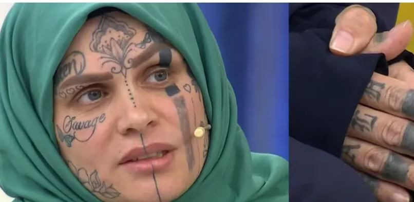 Kim bu yüzü dövmeli kadın? Sosyal medya onu konuşuyor - Resim: 1