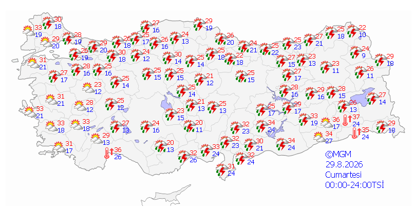 Meteoroloji tek tek uyardı: 65 ilde gök gürültülü sağanak yağış (27 Ağustos) - Resim: 5