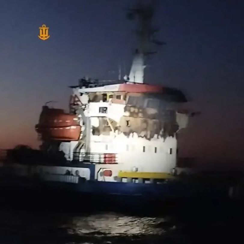 Ukrayna açıklarında vurulan Türk gemisinin son hali görüntülendi - Resim : 1