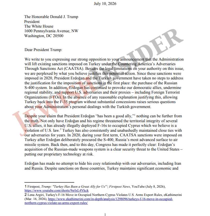 ABD kongresinden Trump'a Türkiye resti: CAATSA yaptırımlarının kalkmasında yolsuzluk iddiası - Resim : 1