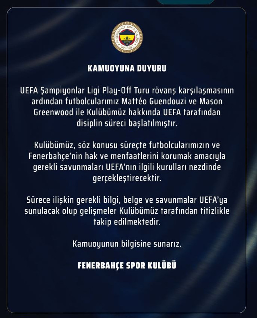 UEFA Fenerbahçe, Greenwood ve Guendouzi'ye soruşturma başlattı - Resim : 2