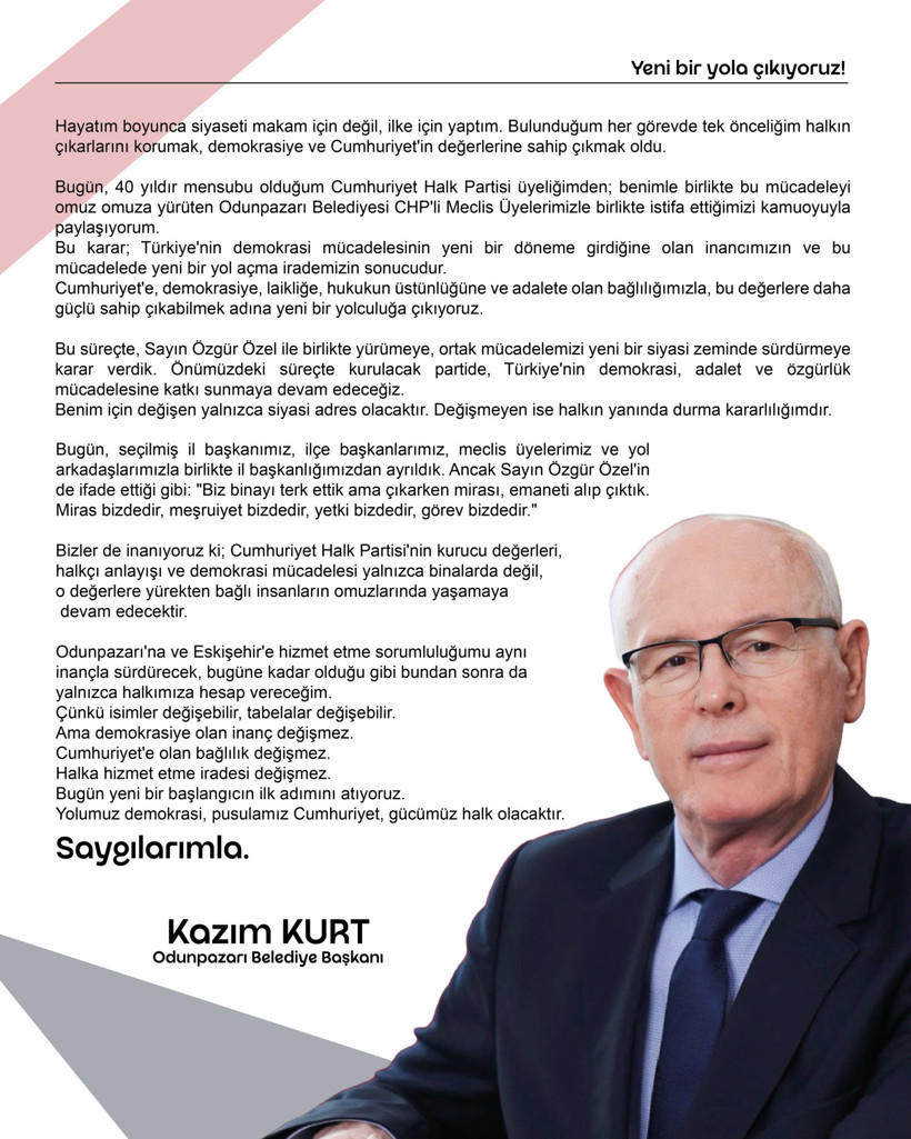 Odunpazarı Belediye Başkanı Meclis üyeleriyle birlikte CHP'den istifa etti - Resim : 1