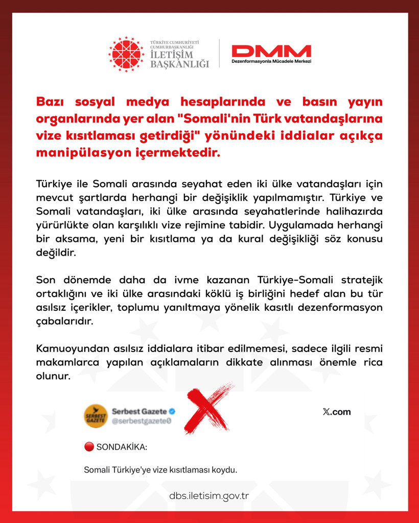 DMM'den Somali'ye vize kısıtlaması iddiasına yalanlama - Resim : 2