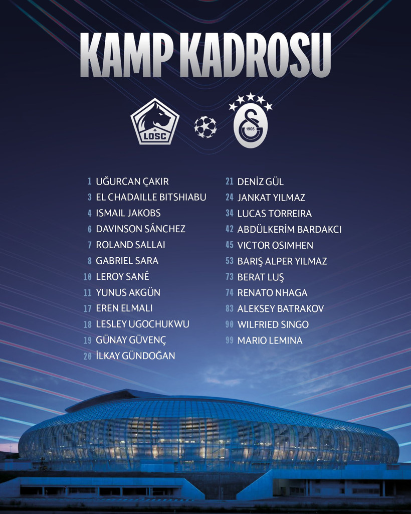 Galatasaray'ın Lille maçı kamp kadrosu açıklandı: Leao yok, Singo geri döndü - Resim : 4