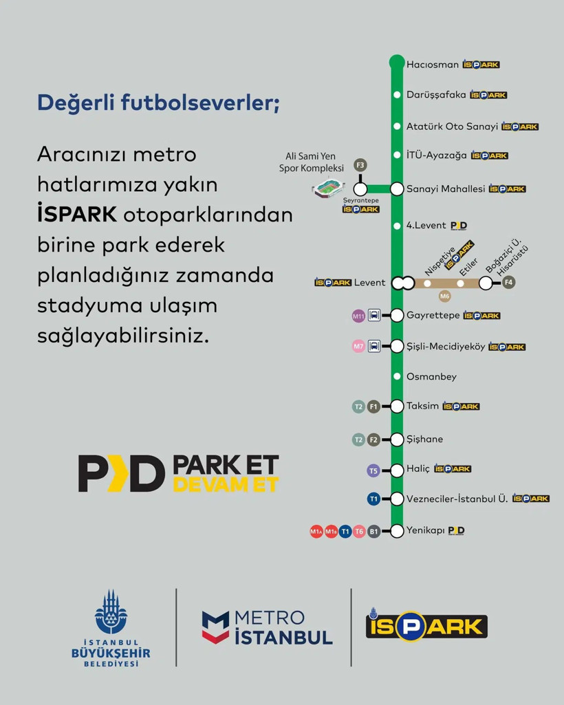 Galatasaray-Fenerbahçe derbisi için metro seferleri uzatıldı - Resim : 3