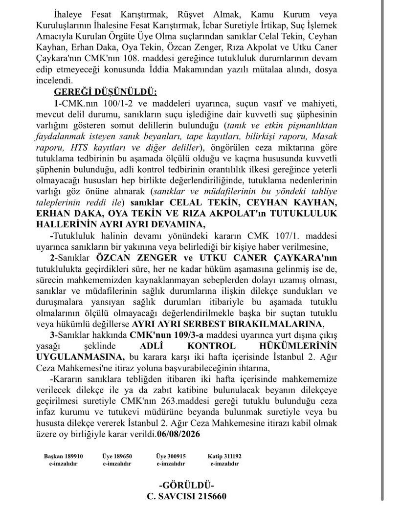 Avcılar Belediye Başkanı Utku Caner Çaykara için tahliye kararı - Resim : 1