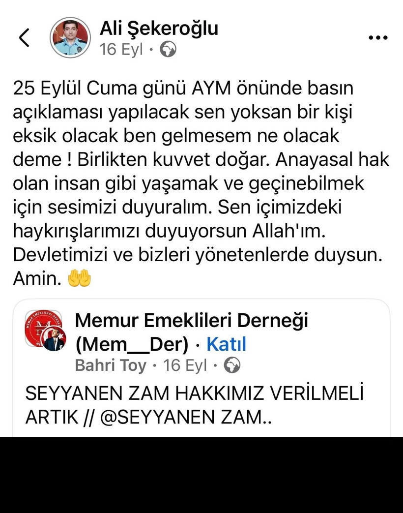 AYM önünde intihar eden emeklinin yürek yakan son paylaşımı - Resim : 2