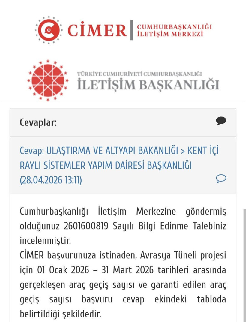 CHP'li isim belgeleri paylaştı: Avrasya Tüneli’nde geçiş garantisinin aşılmasına rağmen fiyat farkı ödendi - Resim : 1