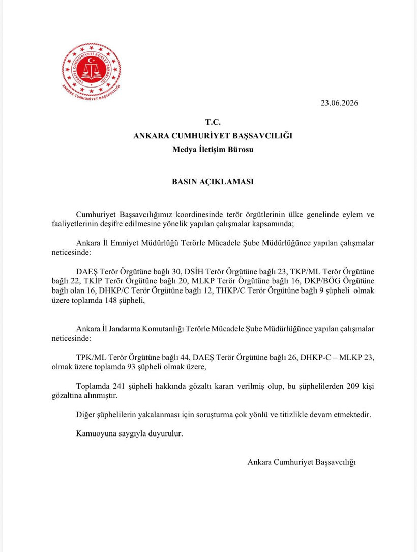 Terör örgütlerine geniş çaplı operasyon: 209 kişi gözaltına alındı - Resim : 1