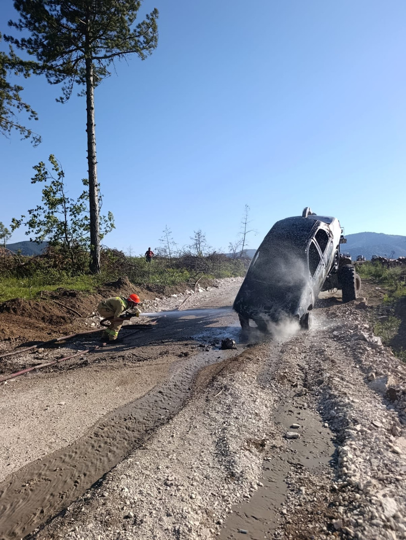 Park halindeydi: Bir anda alev topuna dönerek ormana sirayet etti - Resim : 1