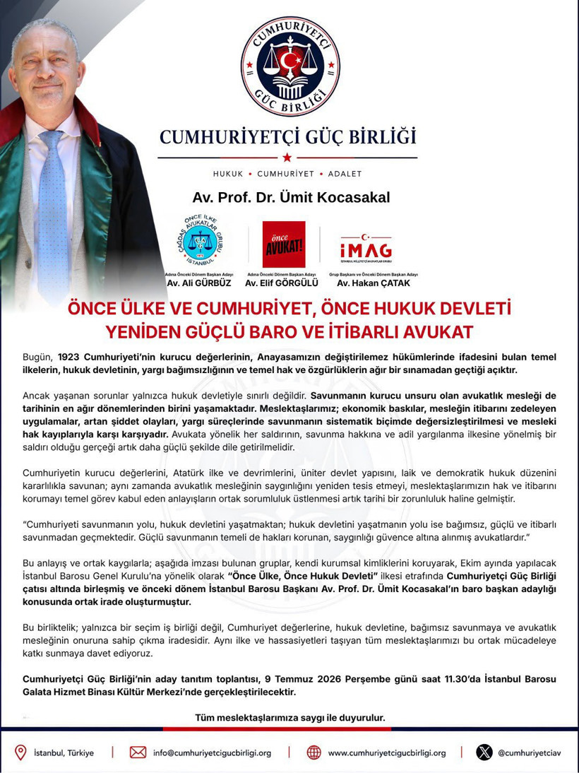 İstanbul Barosu Başkanlığına aday: Ümit Kocasakal adaylığını açıkladı - Resim : 1