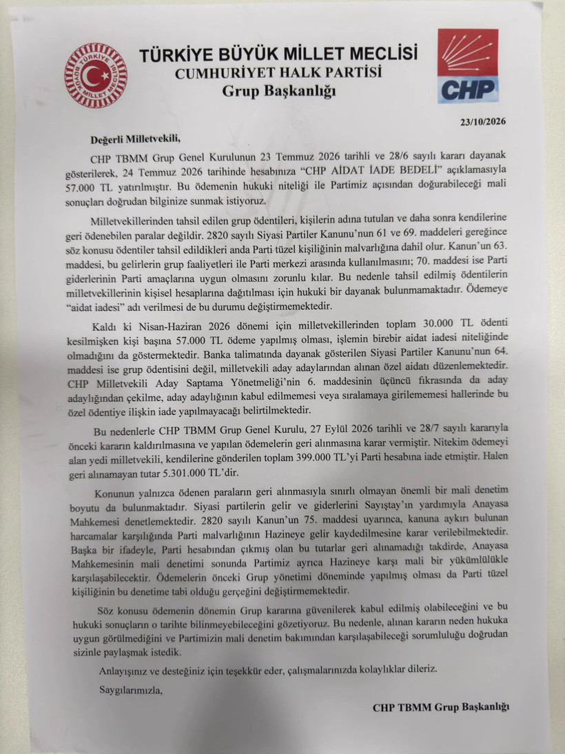 CHP ve YENİ Parti arasında aidat iadesi tartışması: 5,3 milyon TL geri isteniyor - Resim : 2