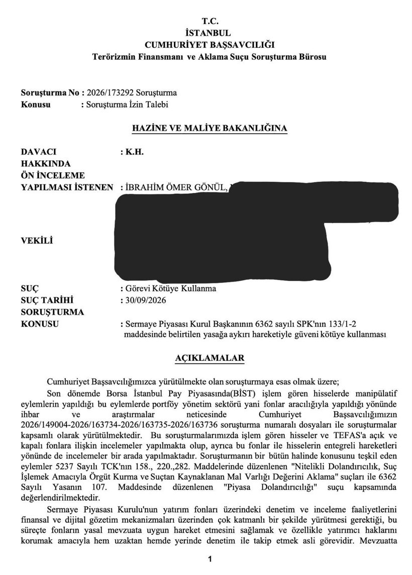 Fon soruşturmasında yeni gelişme: Eski SPK Başkanına soruşturma izni talebi - Resim : 1