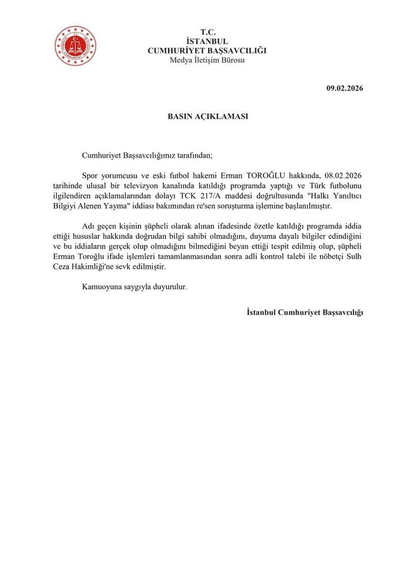 Eski hakem ve futbol yorumcusu Erman Toroğlu hakkında soruşturma başlatıldı - Resim : 1