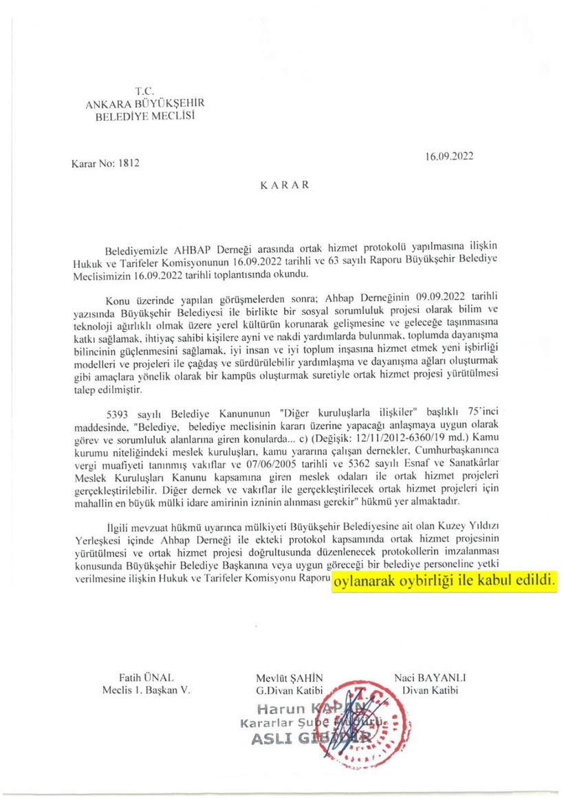 Ankara Büyükşehir'den “AHBAP ile işbirliği” tartışmalarına yanıt: Belgeler paylaşıldı - Resim : 1