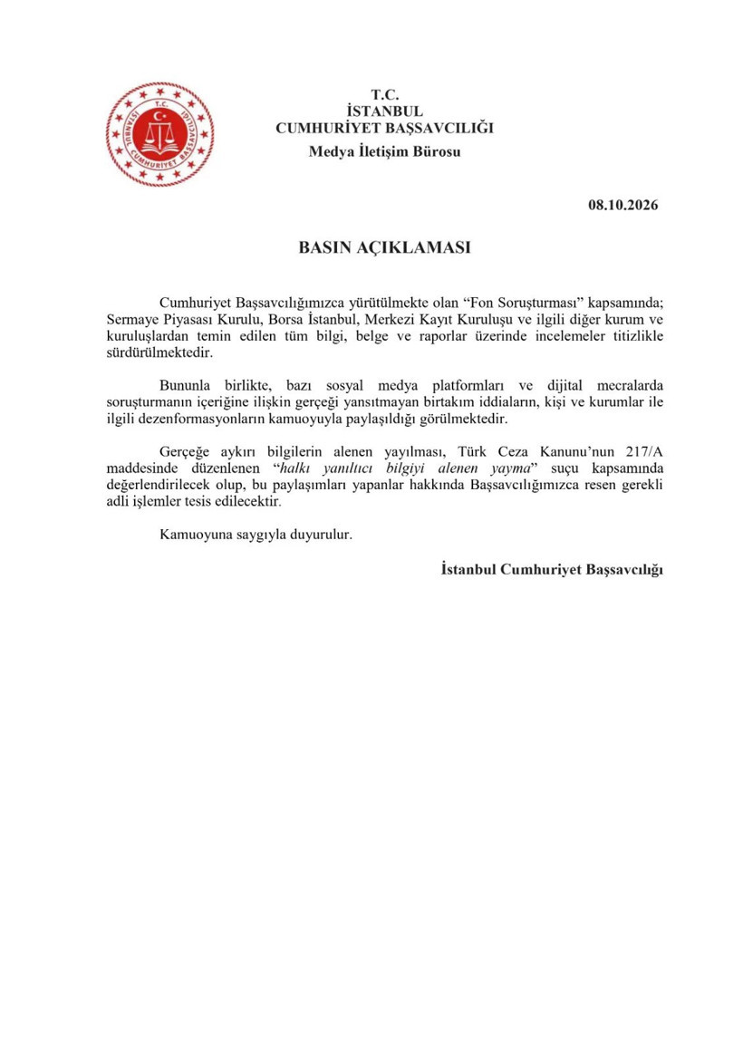 İstanbul Cumhuriyet Başsavcılığı'ndan 'fon' uyarısı: Adli işlem başlatılacak - Resim : 2