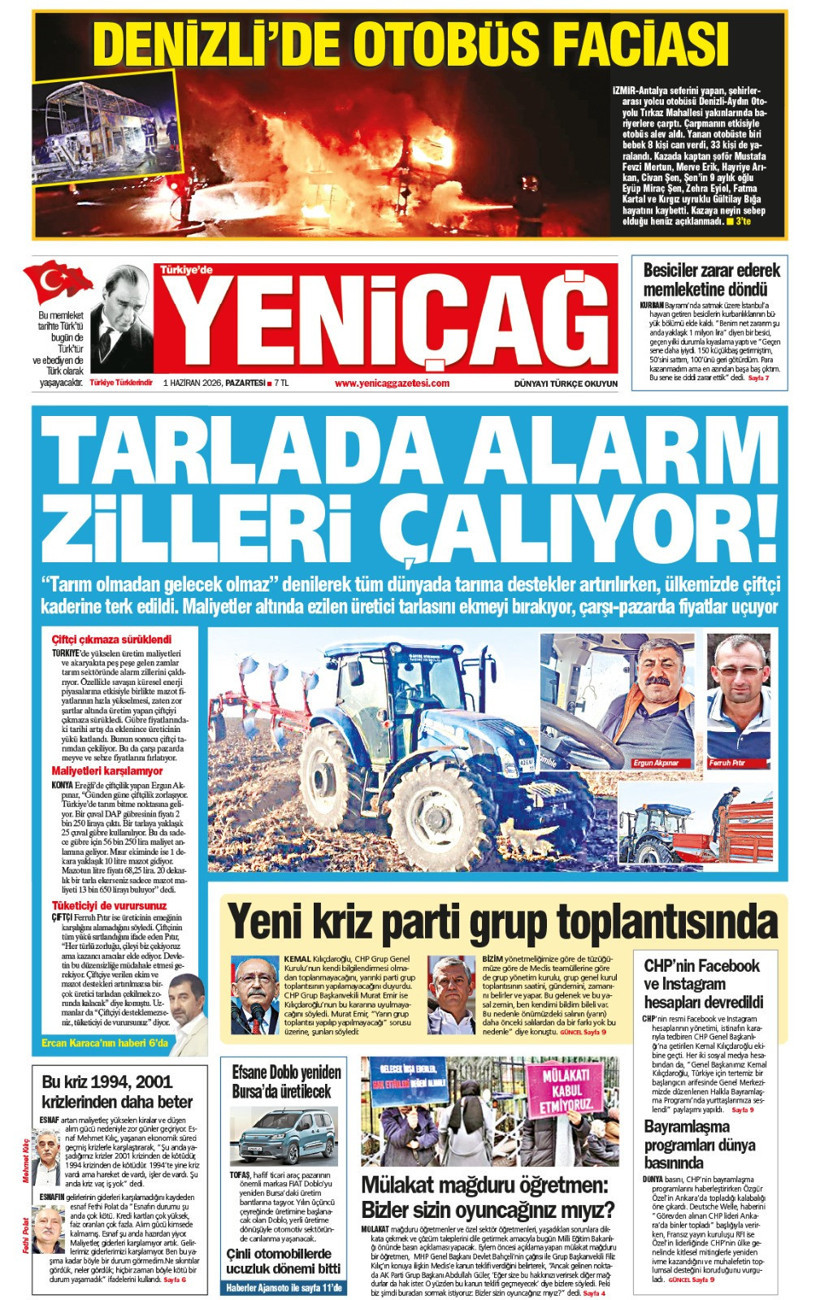 Yeniçağ Gazetesi: TARLADA ALARM ZİLLERİ ÇALIYOR - Resim : 1