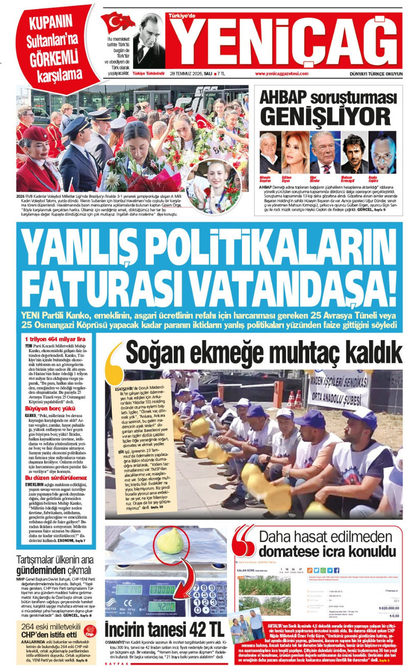 YENİÇAĞ Gazetesi: YANLIŞ POLİTİKALARIN FATURASI VATANDAŞA - Resim : 1