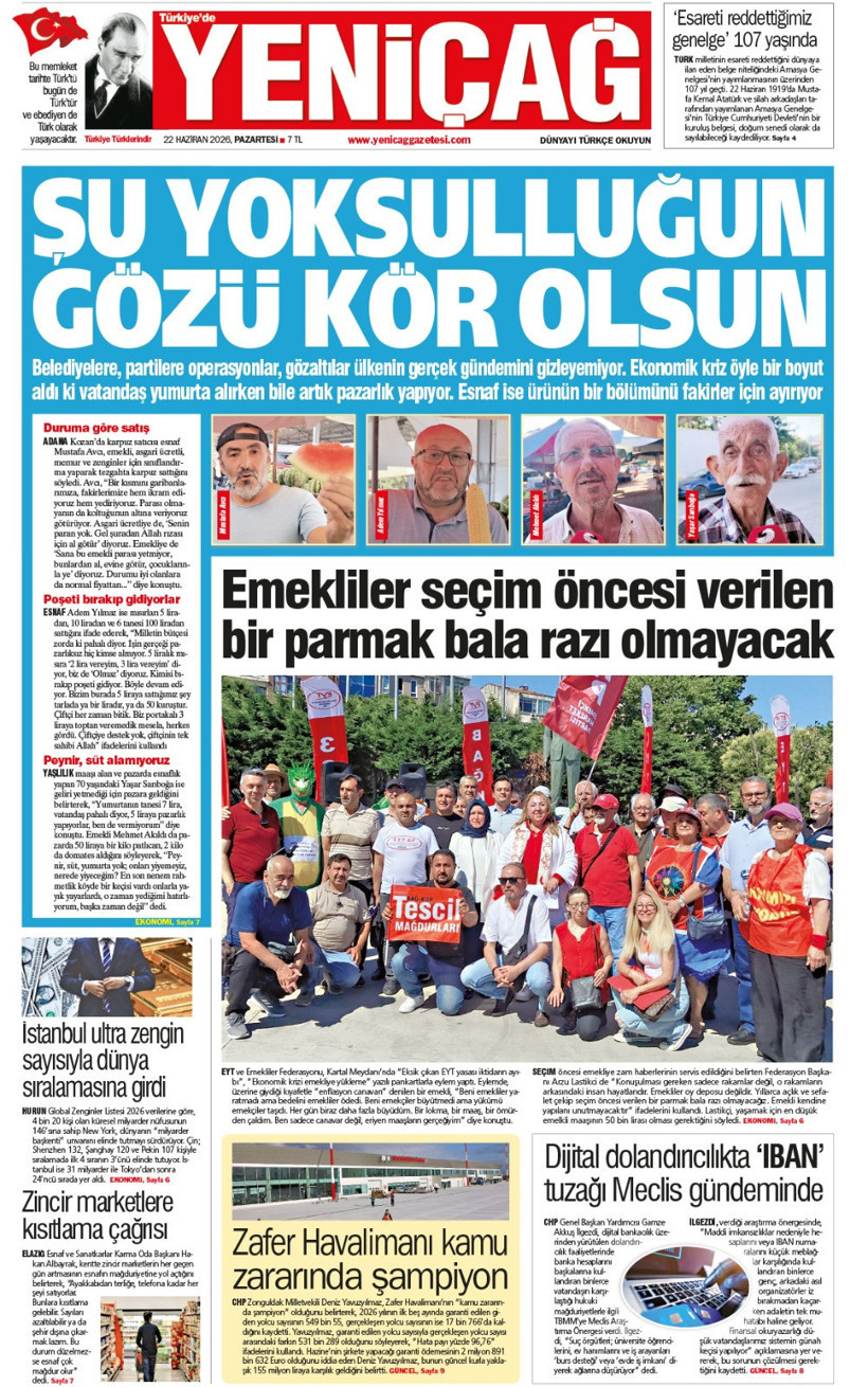 YENİÇAĞ Gazetesi: ŞU YOKSULLUĞUN GÖZÜ KÖR OLSUN - Resim : 1