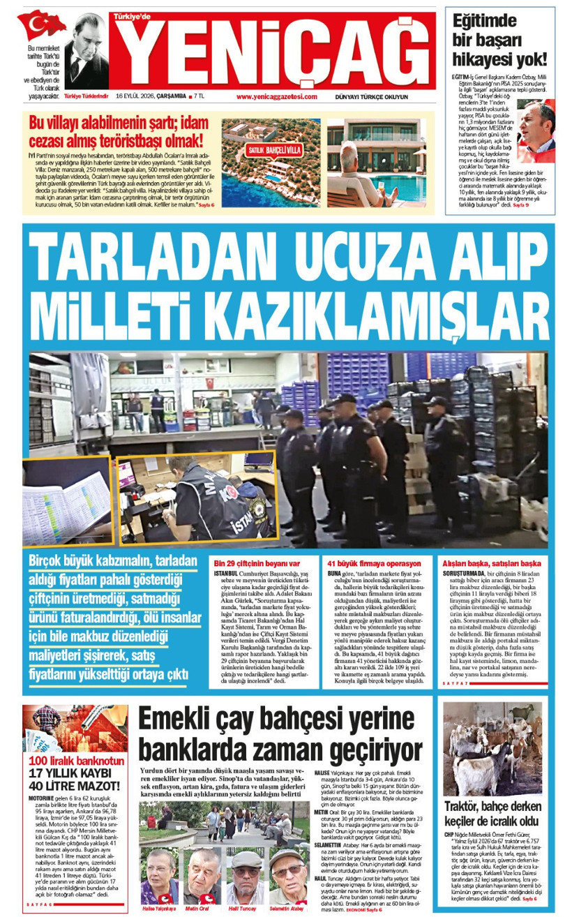 YENİÇAĞ Gazetesi: TARLADAN UCUZA ALIP MİLLETİ KAZIKLAMIŞLAR - Resim : 1