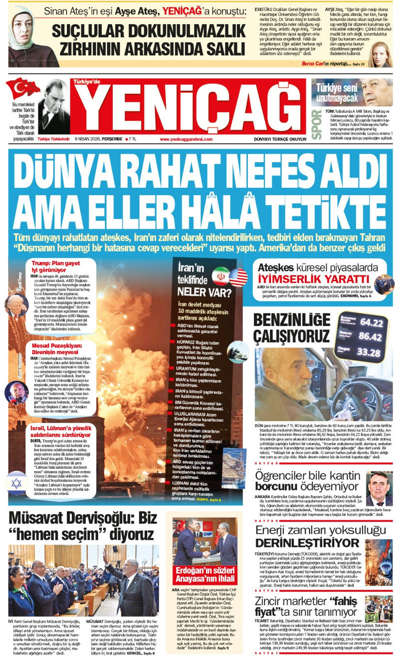 Yeniçağ Gazetesi: Dünya rahat bir nefes aldı ama hâlâ eller tetikte - Resim : 1