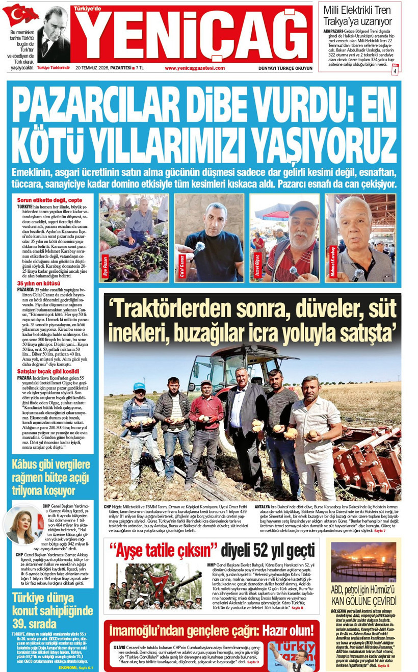 Yeniçağ Gazetesi: 'PAZARCILAR DİBE VURDU: EN KÖTÜ YILLARIMIZI YAŞIYORUZ' - Resim : 1