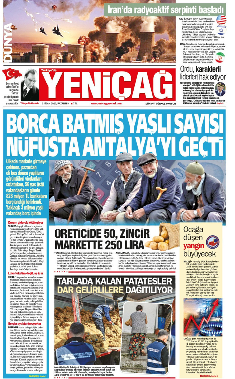 Yeniçağ Gazetesi: Borca batmış yaşlı sayısı nüfusta Antalya’yı geçti - Resim : 1
