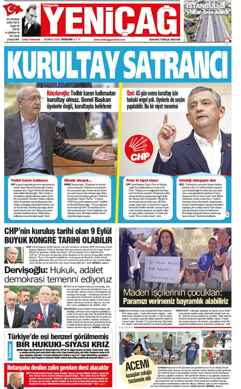 Yeniçağ Gazetesi: KURULTAY SATRANCI - Resim : 1