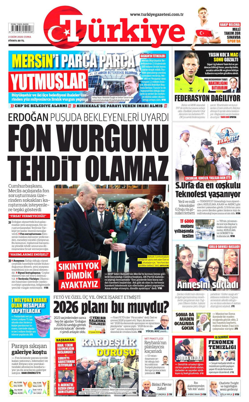 2 Ekim Cuma günü: Gazeteler hangi manşetle çıktı? - Resim: 10