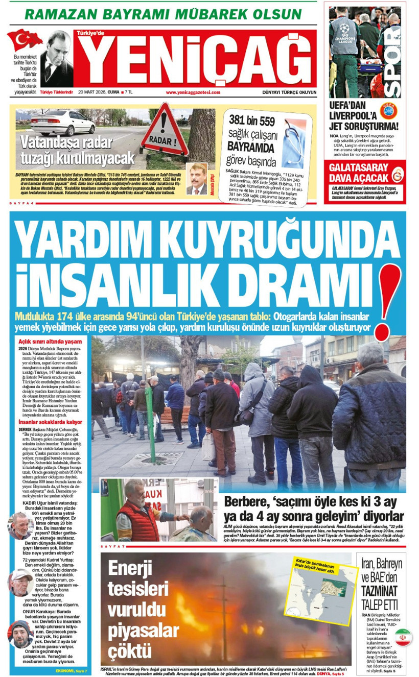 Yeniçağ Gazetesi: 'Yardım kuyruğunda insanlık dramı' - Resim : 1