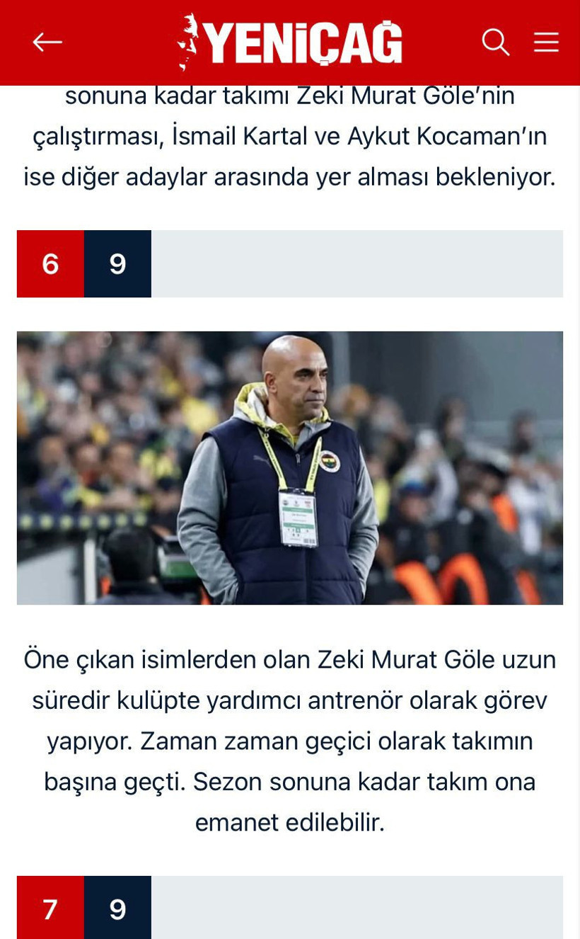 Fenerbahçe’de Tedesco sonrası dönem: Takımın başına Zeki Murat Göle getirildi - Resim : 2
