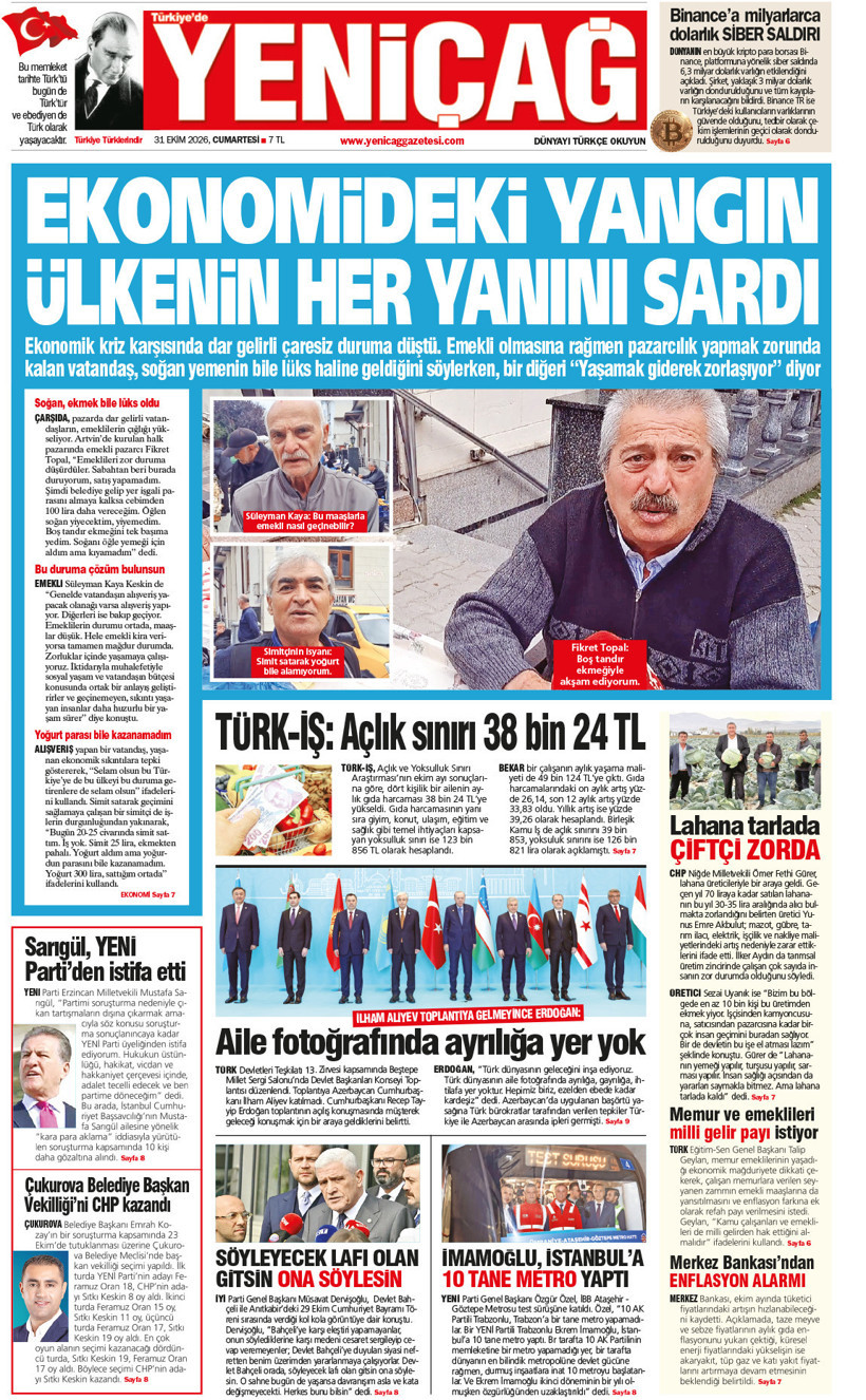 YENİÇAĞ Gazetesi: Ekonomideki yangın ülkenin her yanını sardı - Resim : 1