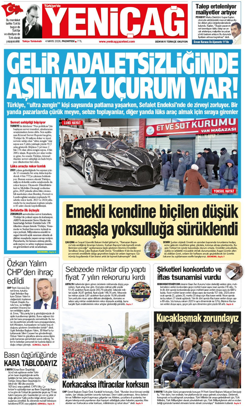 Yeniçağ Gazetesi: Gelir adaletsizliğinde aşılmaz uçurum var - Resim : 1