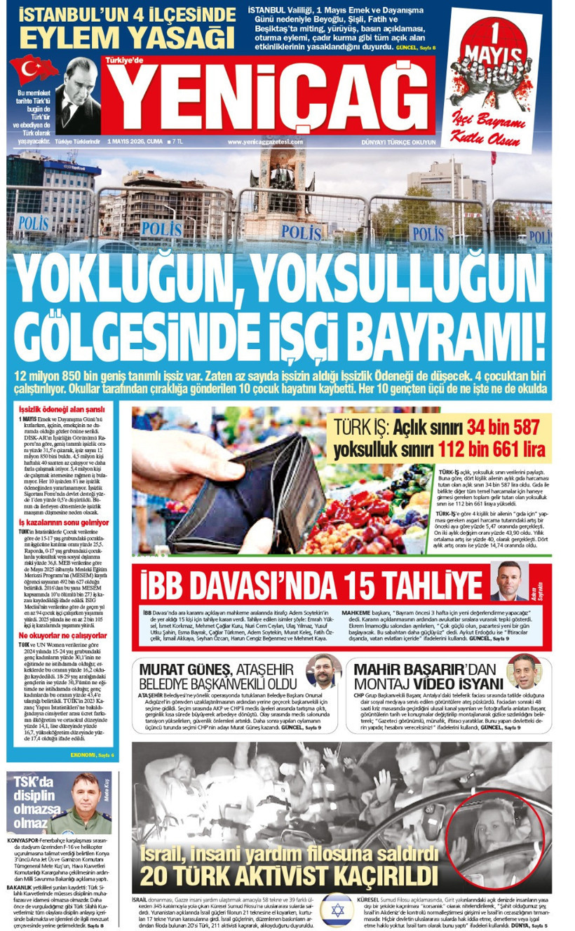 Yeniçağ Gazetesi: Yokluğun, yoksulluğun gölgesinde işçi bayramı - Resim : 1