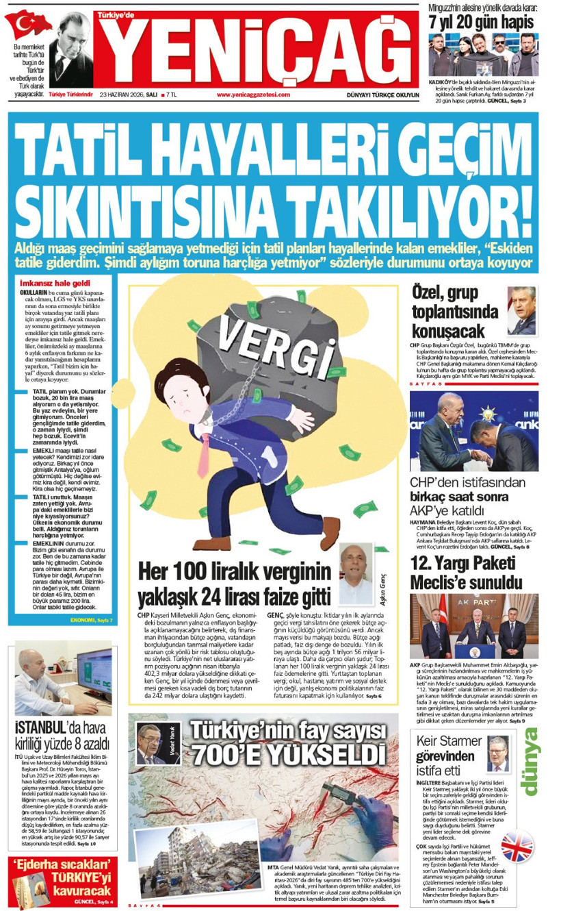 YENİÇAĞ Gazetesi: TATİL HAYALLERİ GEÇİM SIKINTISINA TAKILIYOR - Resim : 1