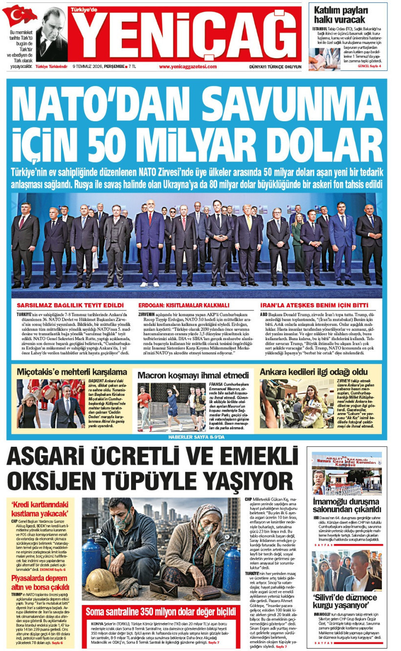 YENİÇAĞ Gazetesi: NATO’DAN SAVUNMA İÇİN 50 MİLYAR DOLAR - Resim : 1