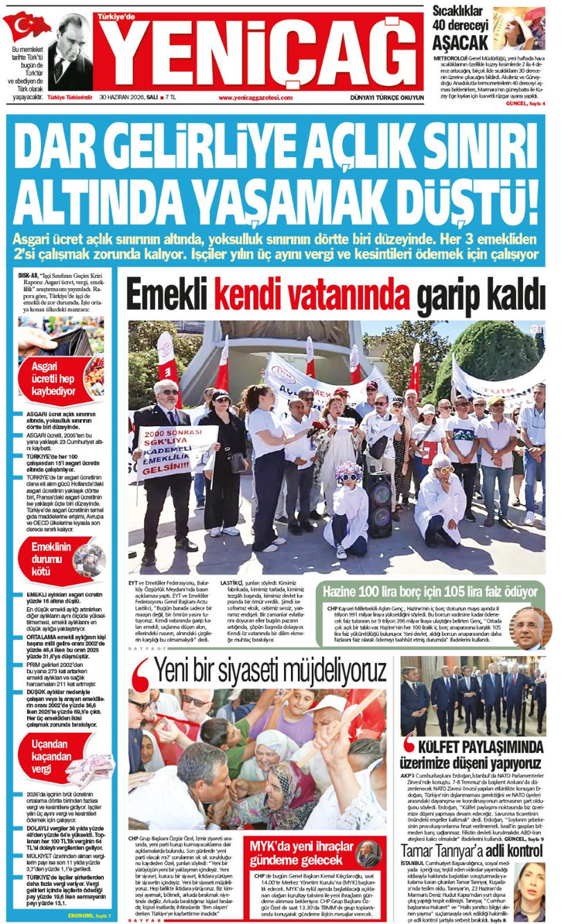 YENİÇAĞ Gazetesi: DAR GELİRLİYE AÇLIK SINIRI ALTINDA YAŞAMAK DÜŞTÜ - Resim : 1