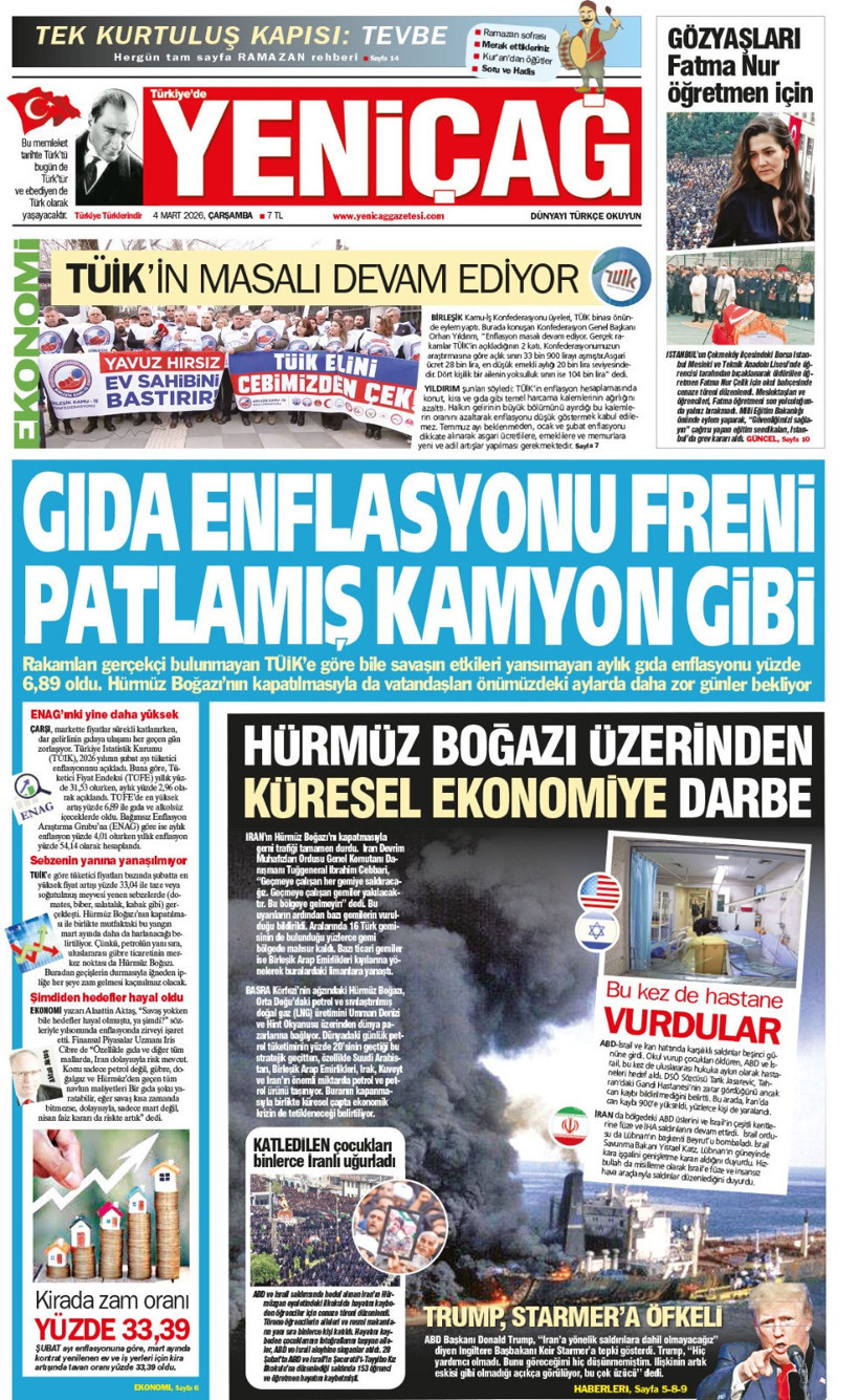Yeni&ccedil;ağ Gazetesi: Gıda enflasyonu freni patlamış kamyon gibi - Resim : 1
