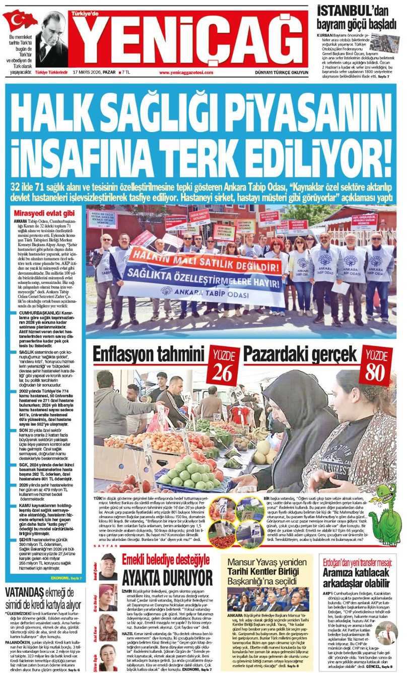 Yeniçağ Gazetesi: Halk sağlığı piyasanın insafına terk ediliyor - Resim : 1