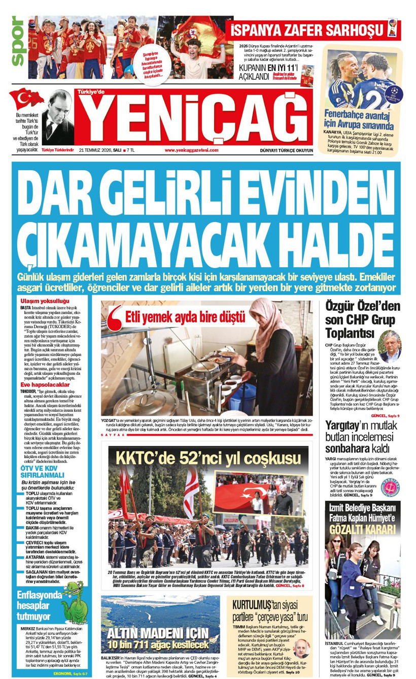 Yeniçağ Gazetesi: 'DAR GELİRLİ EVİNDEN ÇIKAMAYACAK HALDE' - Resim : 1