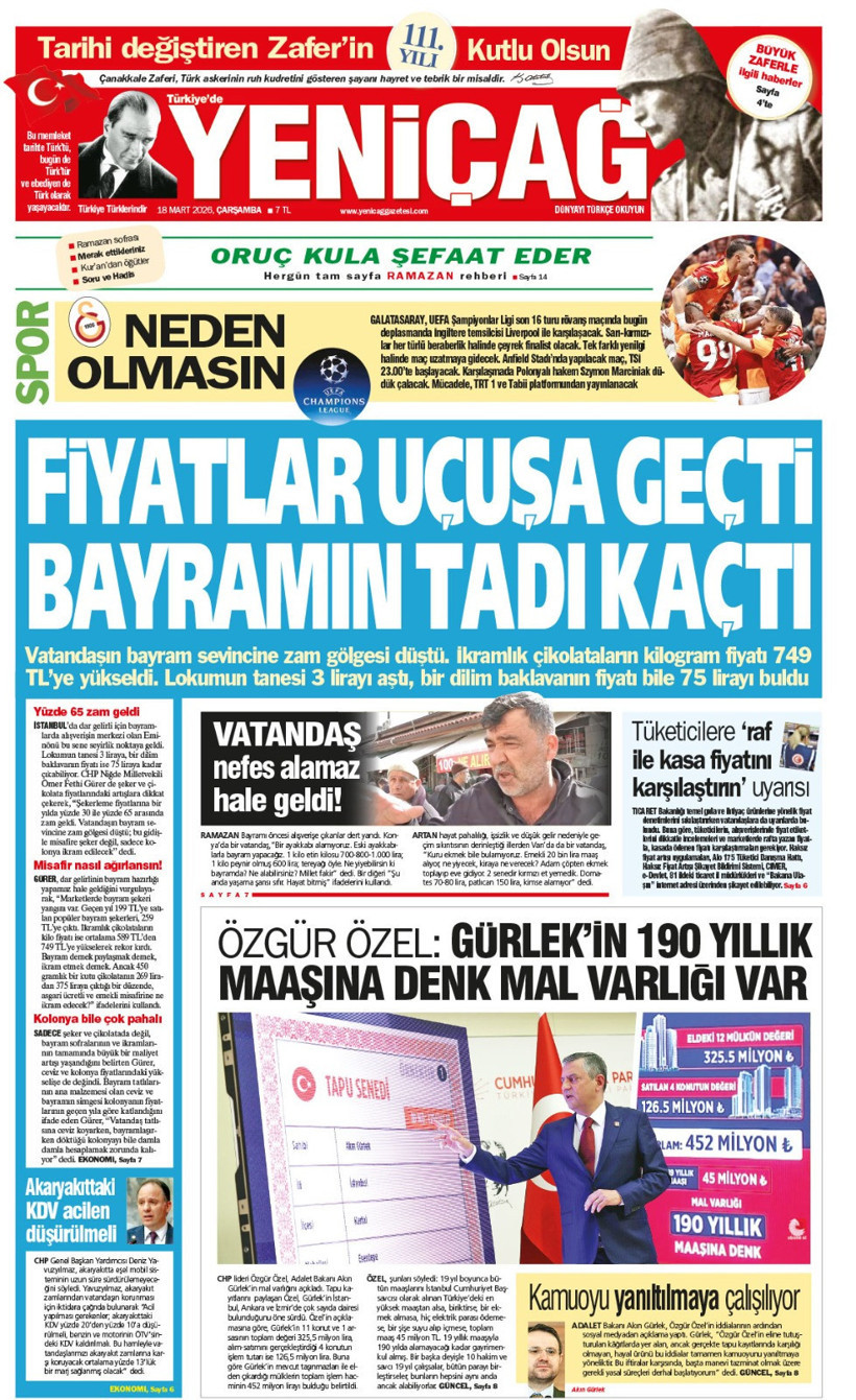 Yeniçağ Gazetesi: Fiyatlar uçuşa geçti bayramın tadı kaçtı - Resim : 1