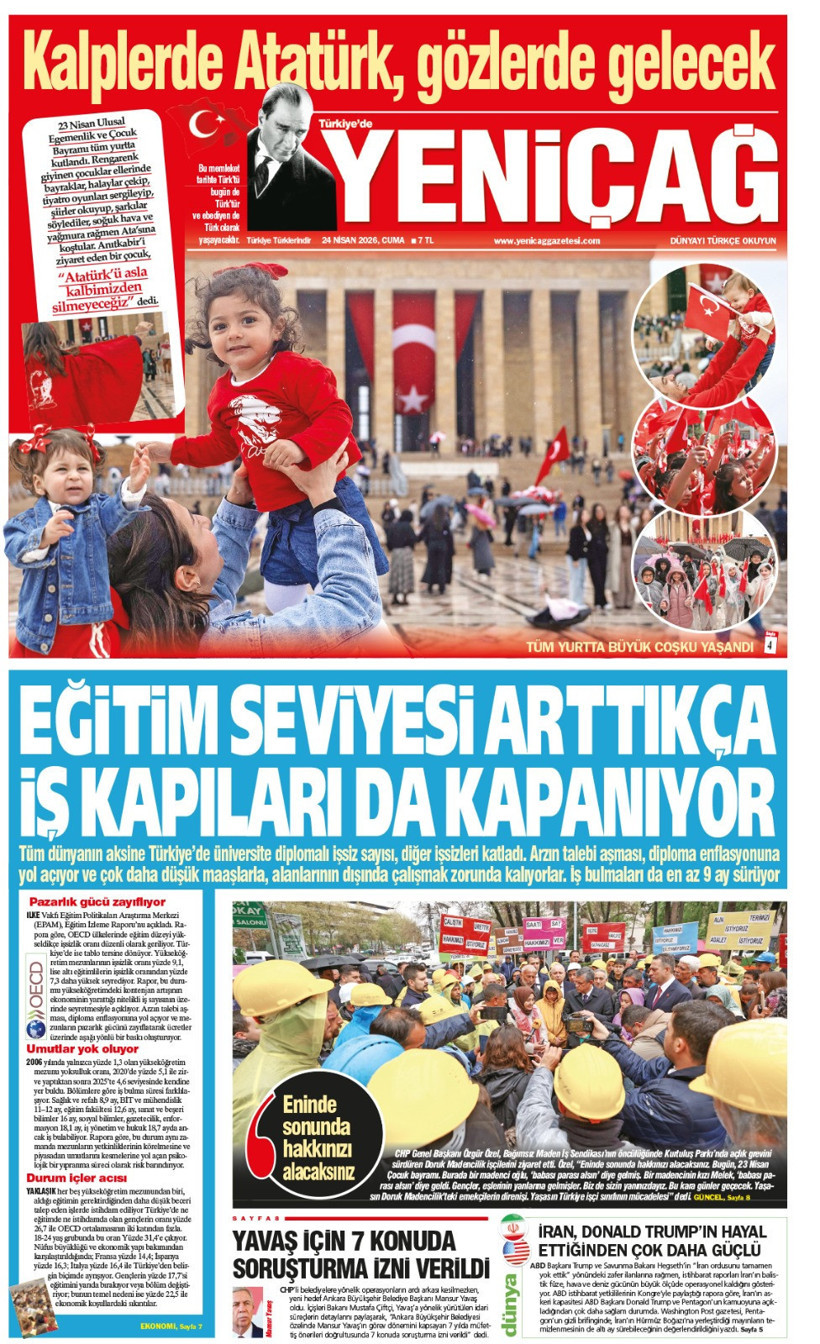 Yeniçağ Gazetesi: Eğitim seviyesi arttıkça iş kapıları da kapanıyor - Resim : 1