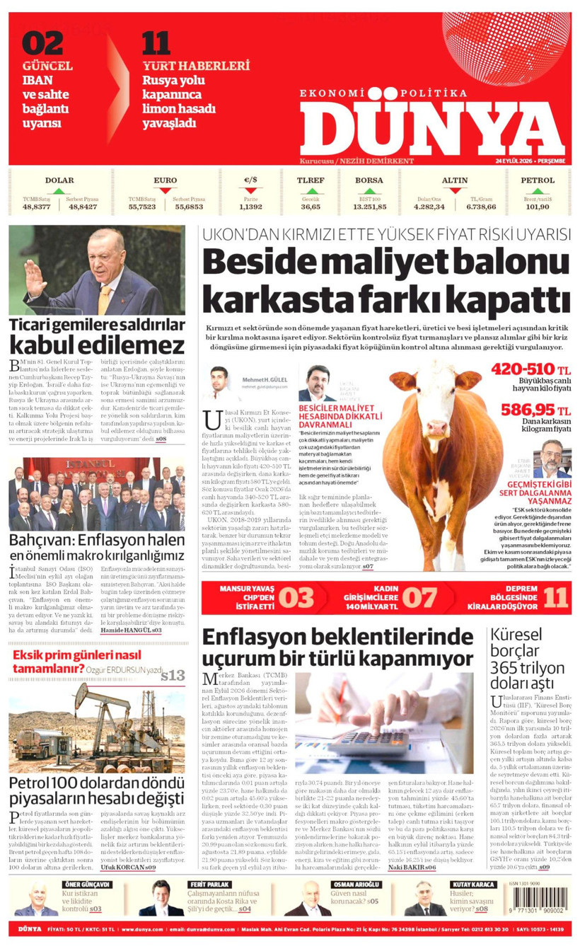 24 Eylül Perşembe günü: Gazeteler hangi manşetle çıktı? - Resim: 8