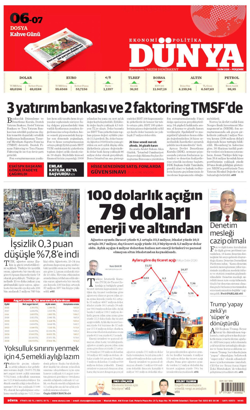 1 Ekim Perşembe günü: Gazeteler hangi manşetle çıktı? - Resim: 8