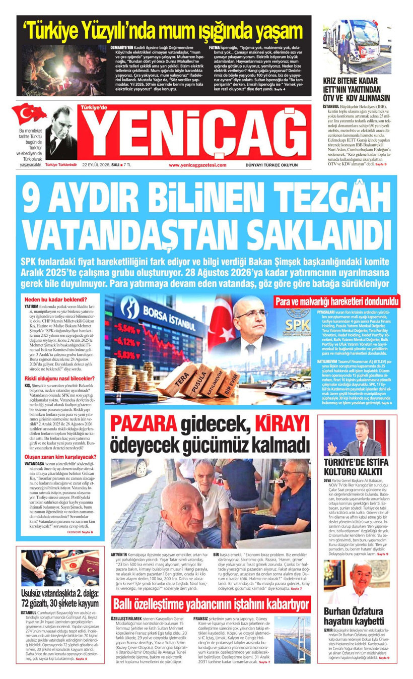22 Eylül Salı günü: Gazeteler hangi manşetle çıktı? - Resim: 1
