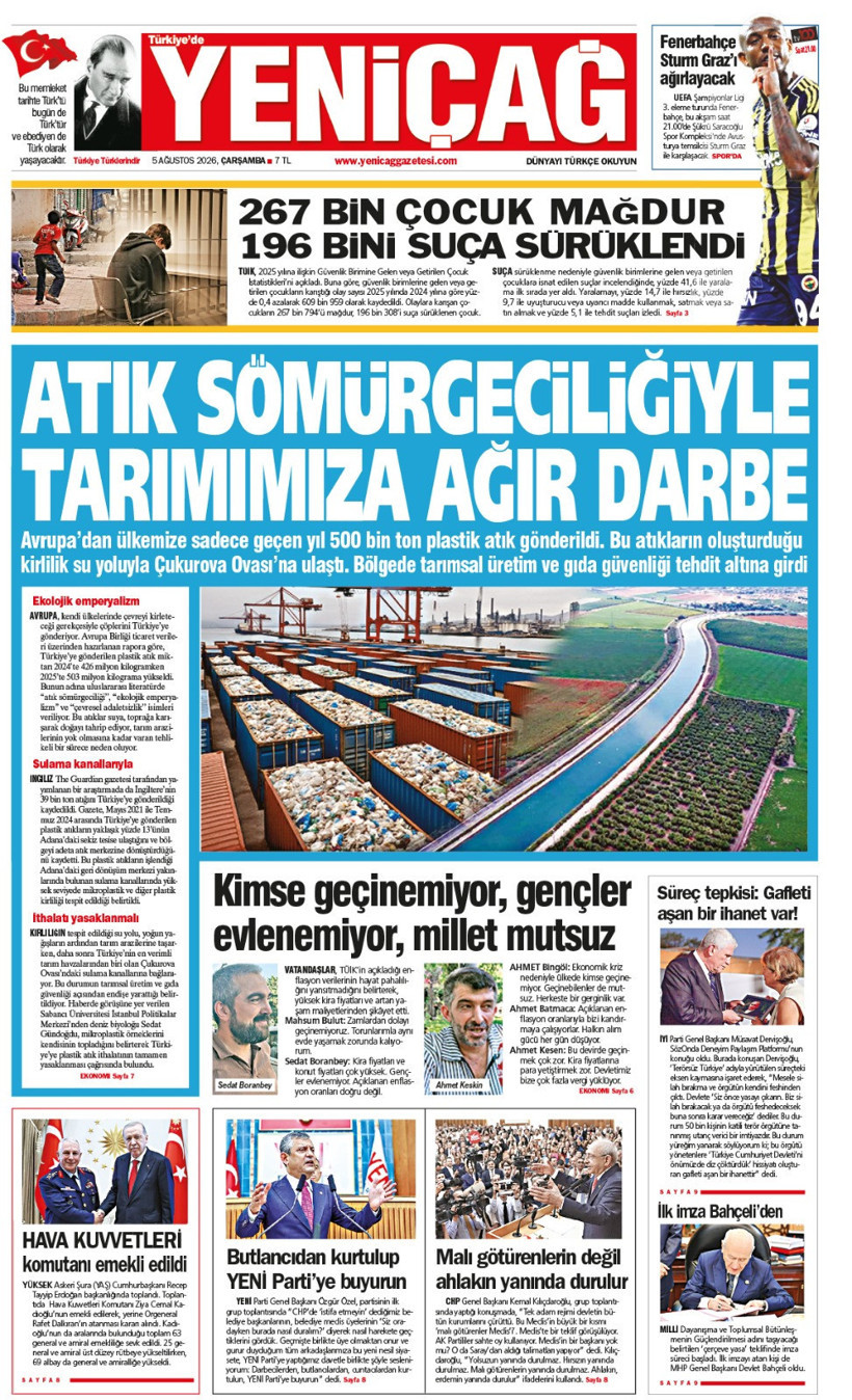 YENİÇAĞ Gazetesi: ATIK SÖMÜRGECİLİĞİYLE TARIMIMIZA AĞIR DARBE - Resim : 1